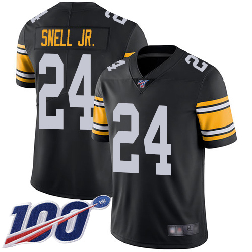 Men Pittsburgh Steelers Football 24 Limited Black Benny Snell Jr. Alternate 100th Season Vapor Untouchable Nike NFL Jersey